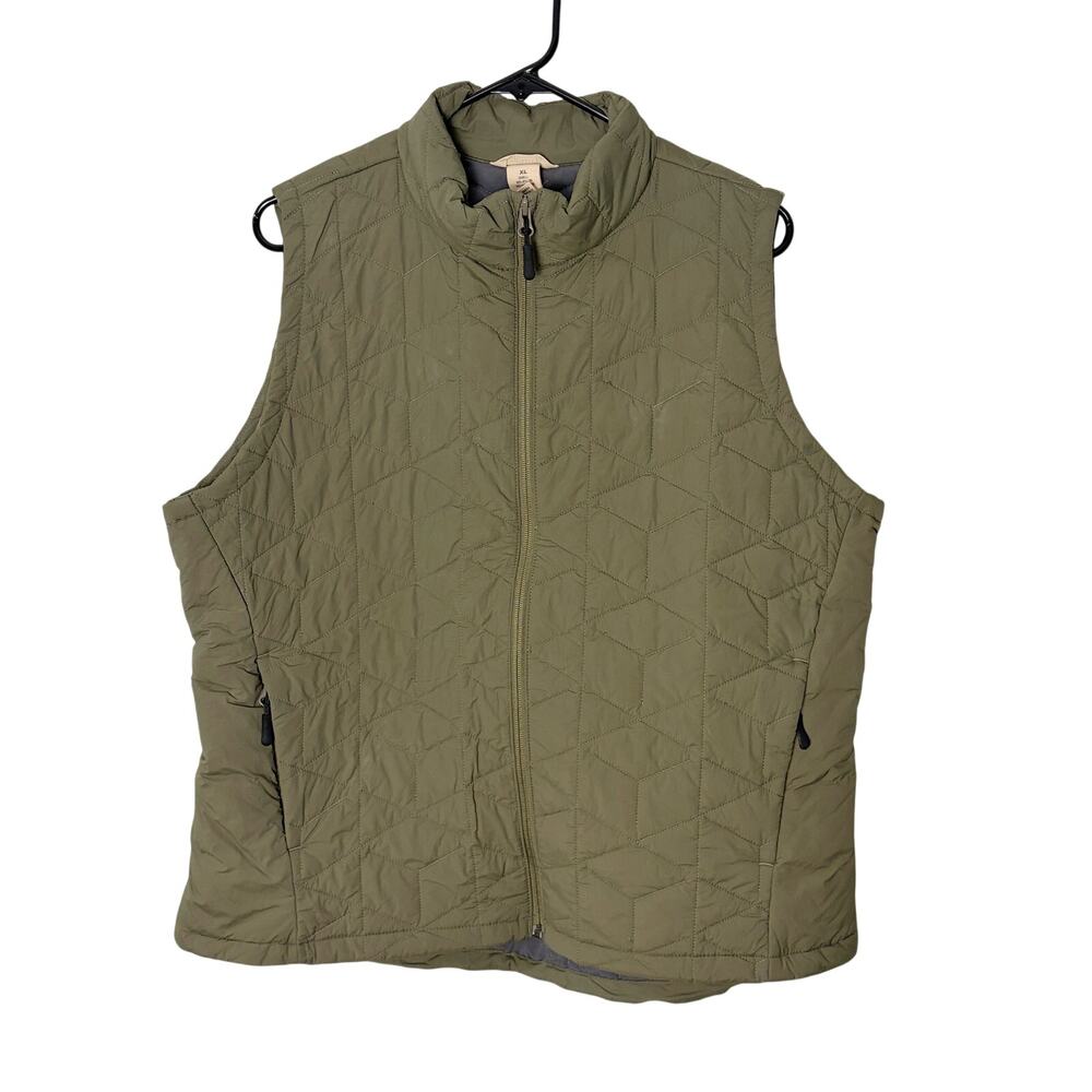 Duluth Trading Co Men's XL Olive Green Quilted Full Zip Vest Gorpcore Outdoor
